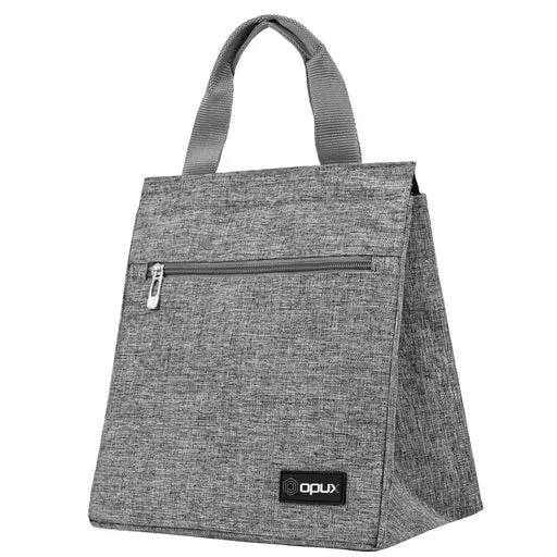 Velcro Closure Leakproof Lunch Bag - 12 Cans - Heather Gray