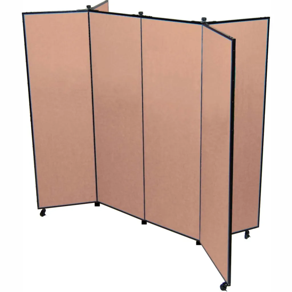 6 Panel Display Tower, 5'9"h, Fabric - Walnut