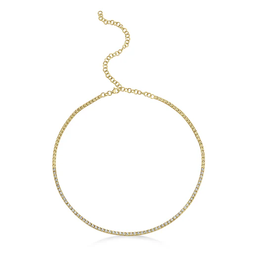 Diamond Tennis Necklace 14k Yellow Gold (0.95ct)