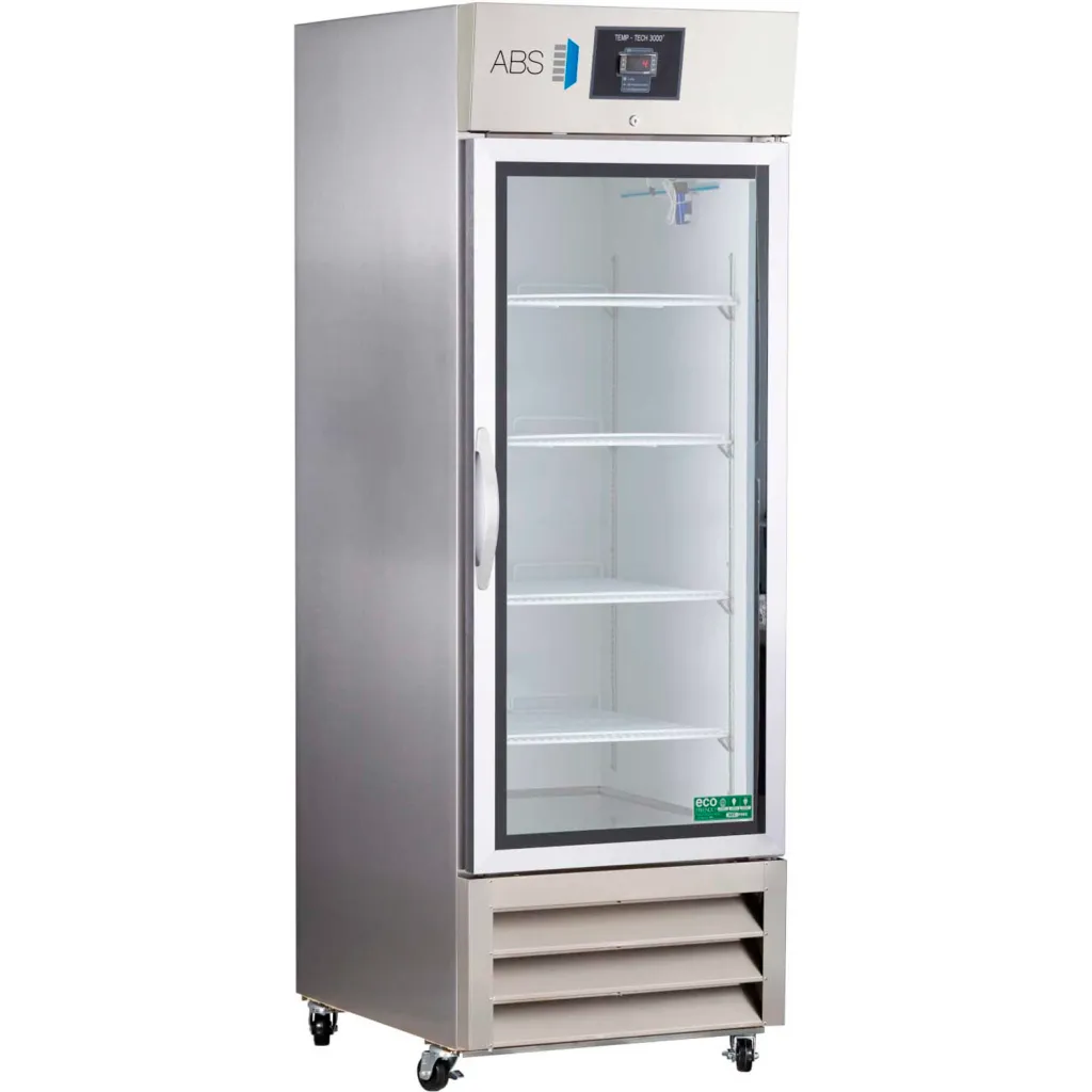 American Biotech Supply Premier Laboratory Refrigerator, 23 Cu. Ft., Stainless Steel Glass Door