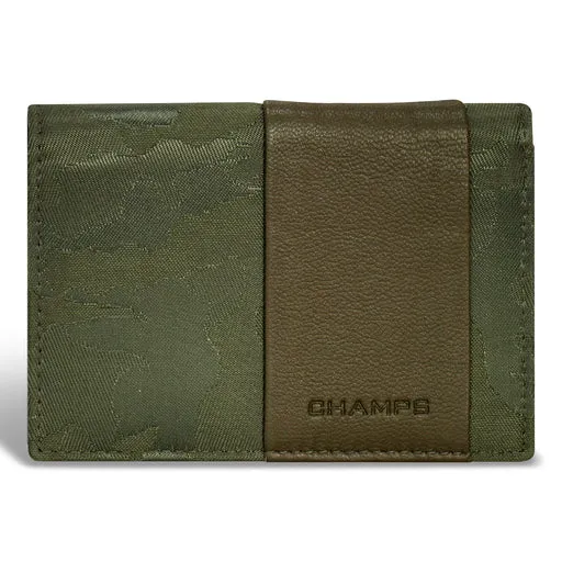 Camo / Leather Cardholder - Green