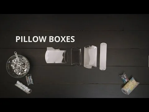 Crystal Clear Pillow Boxes With Optional Hanger And Locking Tab 5 7/8" X 1 1/2" X 9" 25 Pack Pb109